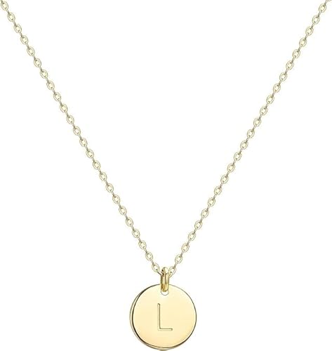 Jenosy Kette Gold Damen Kette mit Buchstaben Gold Personalisierte Kette mit Namen Gold Damen Zarte Buchstaben Kette Gold Hypoallergene 18K Vergoldete Kette Modeschmuck für Frauen und Mädchen von Jenosy