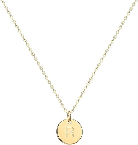Jenosy Kette Gold Damen Kette mit Buchstaben Gold Personalisierte Kette mit Namen Gold Damen Zarte Buchstaben Kette Gold Hypoallergene 18K Vergoldete Kette Modeschmuck für Frauen und Mädchen von Jenosy