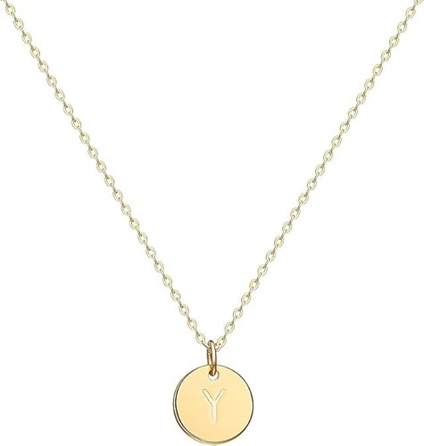 Jenosy Kette Gold Damen Kette mit Buchstaben Gold Personalisierte Kette mit Namen Gold Damen Zarte Buchstaben Kette Gold Hypoallergene 18K Vergoldete Kette Modeschmuck für Frauen und Mädchen von Jenosy