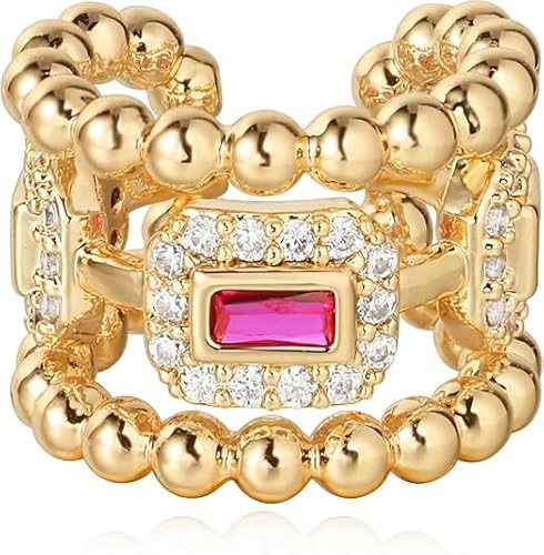 Jenosy Ear Cuff Gold Damen Nicht Piercing Öffnen Wrap Ohrringe 14K Vergoldet Filled Rot Cubic Zirconia Ohrmanschette Gold Handmake Hypoallergene Schmuck Geschenk für Frauen Jenosy Ear Cuff Gold Damen Nicht Piercing Öffnen Wrap Ohrringe 14K Vergoldet Filled Rot Cubic Zirconia Ohrmanschette Gold Handmake Hypoallergene Schmuck Geschenk für Frauen von Jenosy