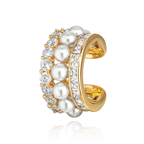 Jenosy Gold Ear Cuff Damen Nicht Piercing Öffnen Wrap Ohrringe 18K Vergoldet Filled Cubic Zirconia Ohrmanschette Gold Handmake Hypoallergene Schmuck Geschenk für Frauen von Jenosy