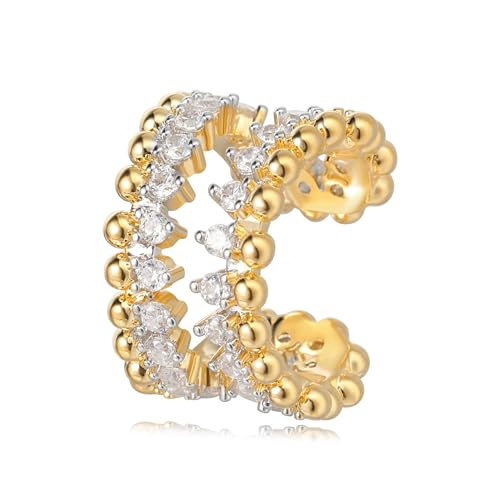 Jenosy Gold Ear Cuff Damen Nicht Piercing Öffnen Wrap Ohrringe 18K Vergoldet Filled Cubic Zirconia Ohrmanschette Gold Handmake Hypoallergene Schmuck Geschenk für Frauen von Jenosy