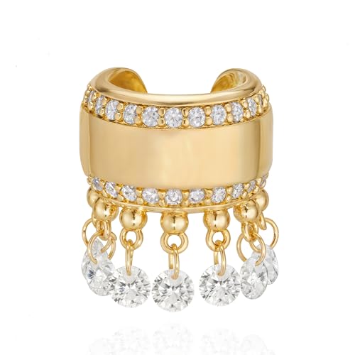 Jenosy Gold Ear Cuff Damen Nicht Piercing Öffnen Wrap Ohrringe 14K Vergoldet Filled Cubic Zirconia Ohrmanschette Gold Handmake Hypoallergene Schmuck Geschenk für Frauen von Jenosy