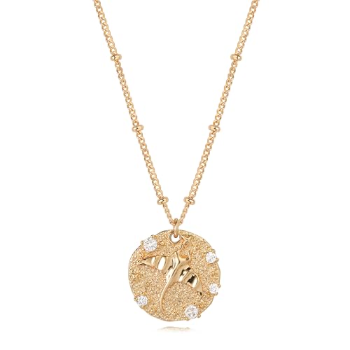 Jenosy Kette Teufelsrochen Meereslebewesen Halskette Vergoldet Ozean Stingray Anhänger Schmuck für Damen Mädchen Strand Sommer Charms von Jenosy