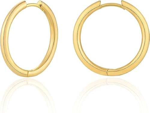 Jenosy 18K Vergoldet Gold Ohrringe Creolen für Damen Hypoallergene Knorpel Huggie Hoop Ohrringe von Jenosy