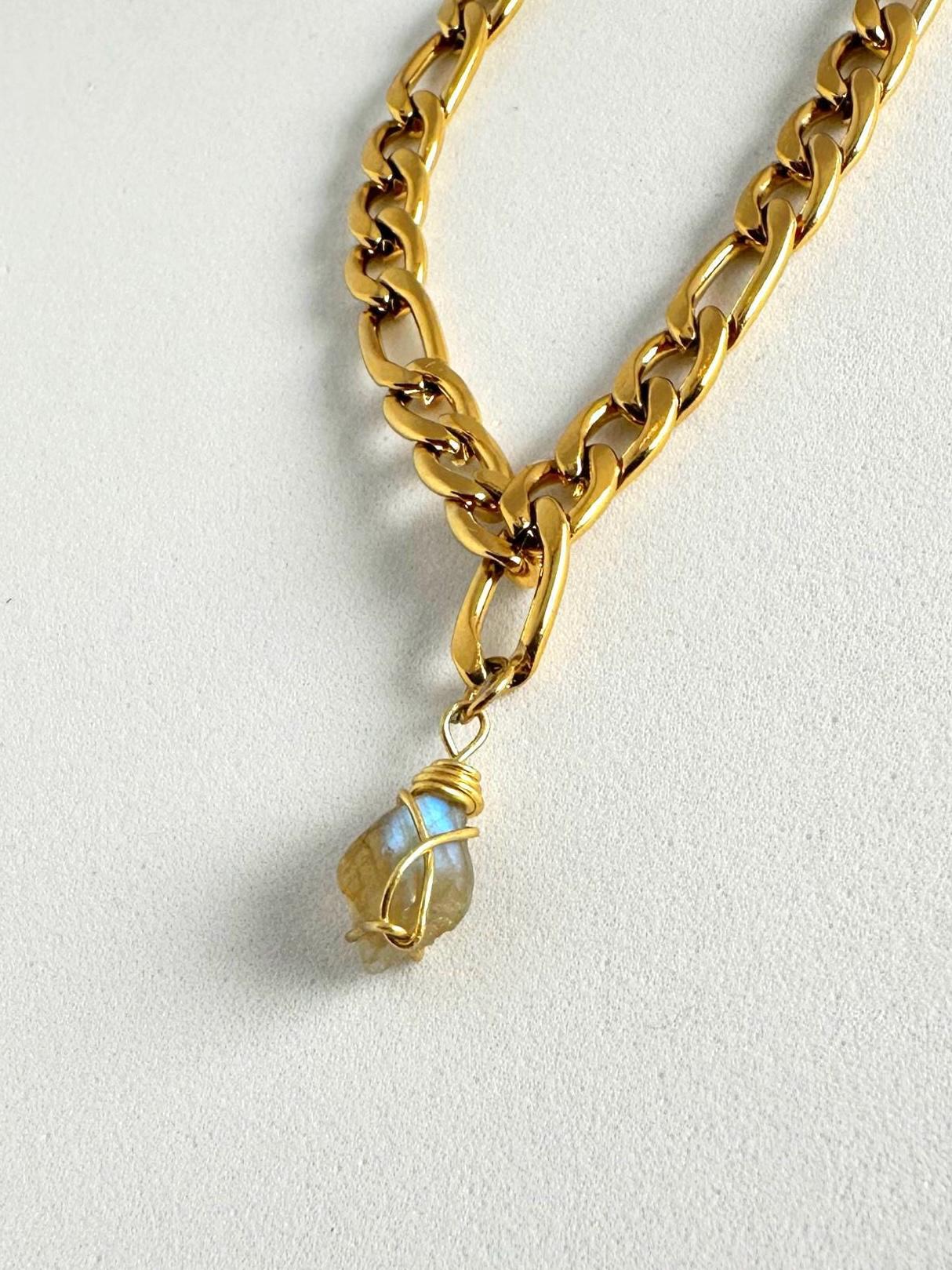 Labradorit-Kette "Gota" - 14K Vergoldete Halskette Echter Labradorit Verfärbungsresistenter Schmuck Handgefertigtes Unikat Edelstein Labradorit-Kette "Gota" - 14K Vergoldete Halskette Echter Labradorit Verfärbungsresistenter Schmuck Handgefertigtes Unikat Edelstein von JensAtelierJewellery