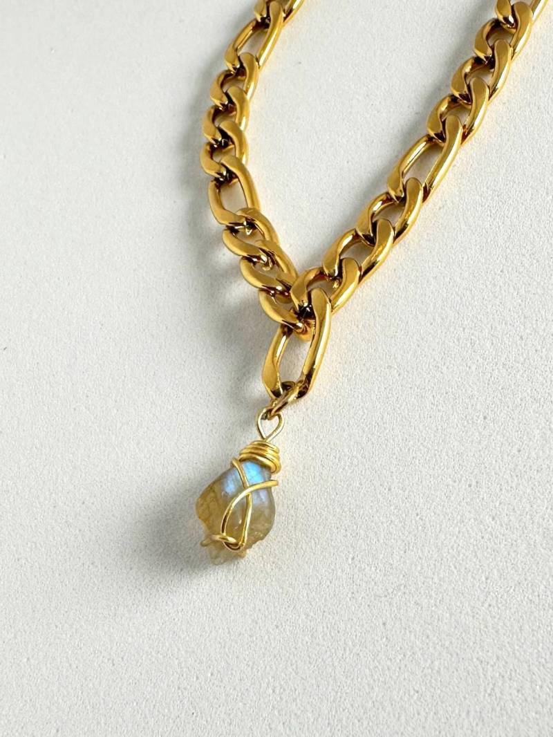Labradorit-Kette "Gota" - 14K Vergoldete Halskette Echter Labradorit Verfärbungsresistenter Schmuck Handgefertigtes Unikat Edelstein Labradorit-Kette "Gota" - 14K Vergoldete Halskette Echter Labradorit Verfärbungsresistenter Schmuck Handgefertigtes Unikat Edelstein von JensAtelierJewellery