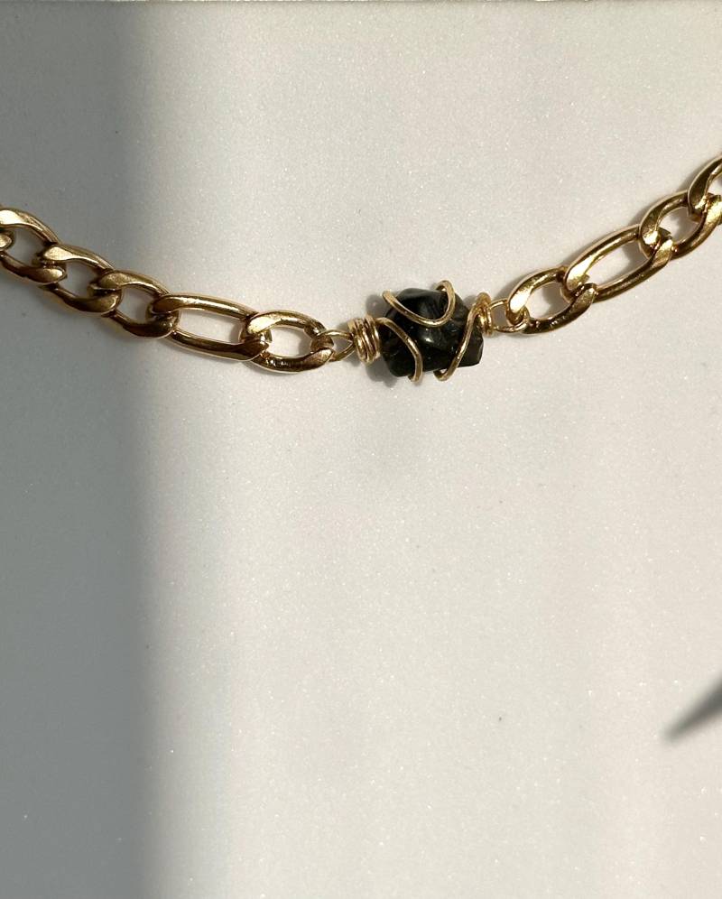 Obsidian-Halskette "Nero" - Vergoldet Handgefertigtes Unikat Echter Obsidian Edelstein Obsidian-Halskette "Nero" - Vergoldet Handgefertigtes Unikat Echter Obsidian Edelstein von JensAtelierJewellery