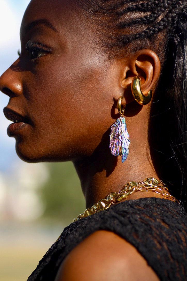 Turmalin-Ohrringe "Zuli" - Handgefertigter Unikatschmuck Echte Edelsteine Vergoldeter Schmuck von JensAtelierJewellery