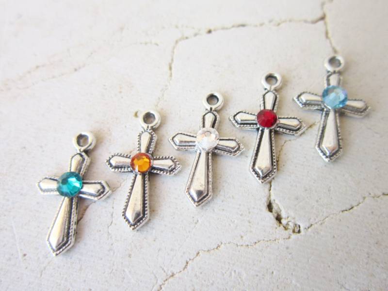 Geburtsstein Kreuz Charm Add On von JensBeadBox