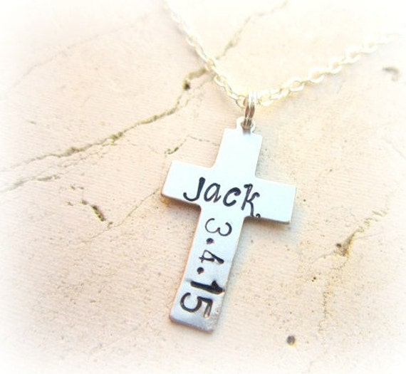 Jungen Erste Kommunion Gift.boys Necklace.personalized Mens Cross Necklace.confirmation Necklace.boys Schmuck von JensBeadBox
