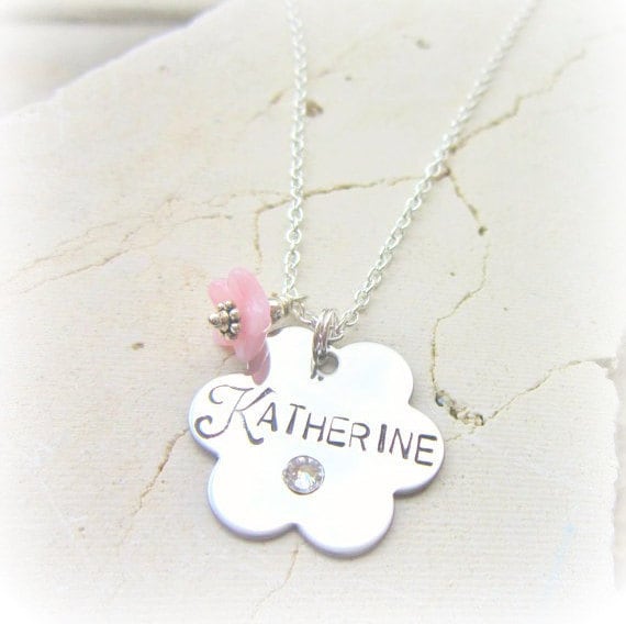 Monogram-Halskette. Personalisierte Necklace.girls Geburtstag Halskette. Name Geburtstagsgeschenk. Jewelry.personalized Schmuck von JensBeadBox