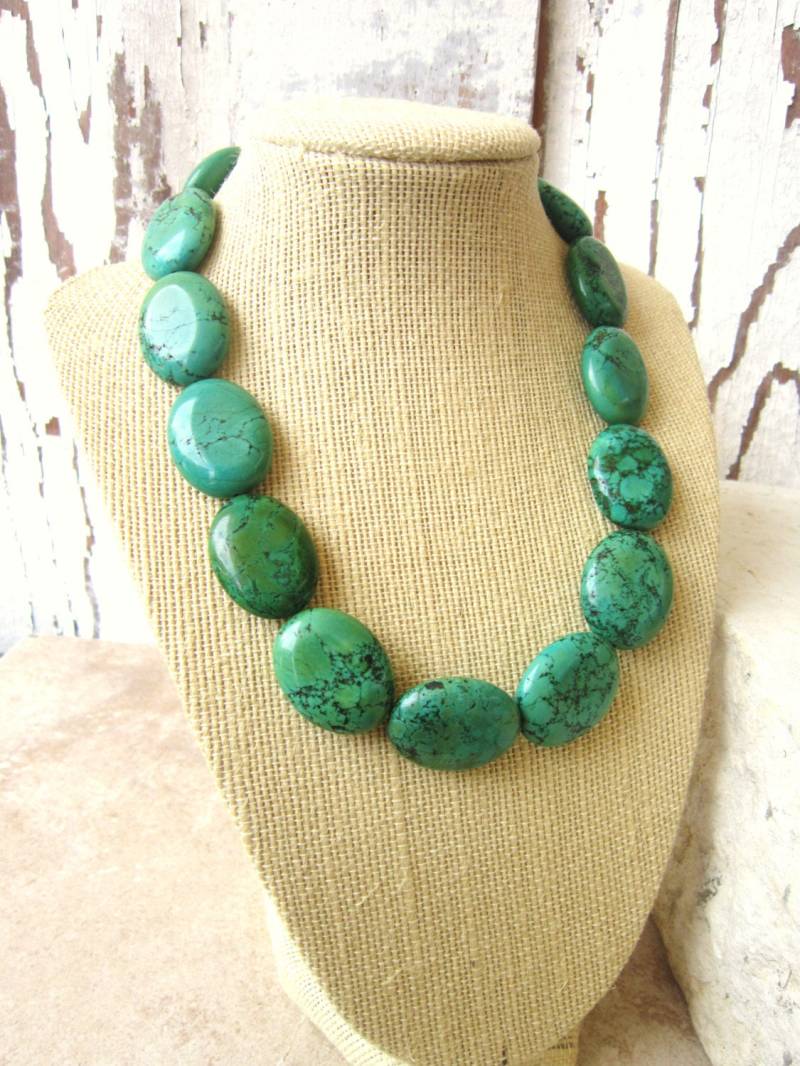 Türkis Halskette. Grün Howlith Verstellbare Schmuck. Brautjungfer Schmuck von JensBeadBox