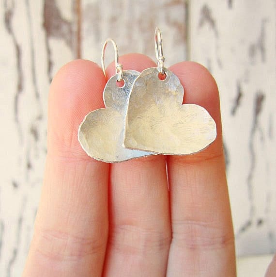 sterling Silber Herz Earrings.hand Gehämmert Earrings.sterling Jewelry.hammered Jewelry.rustic Earrings.valentines Geschenk von JensBeadBox