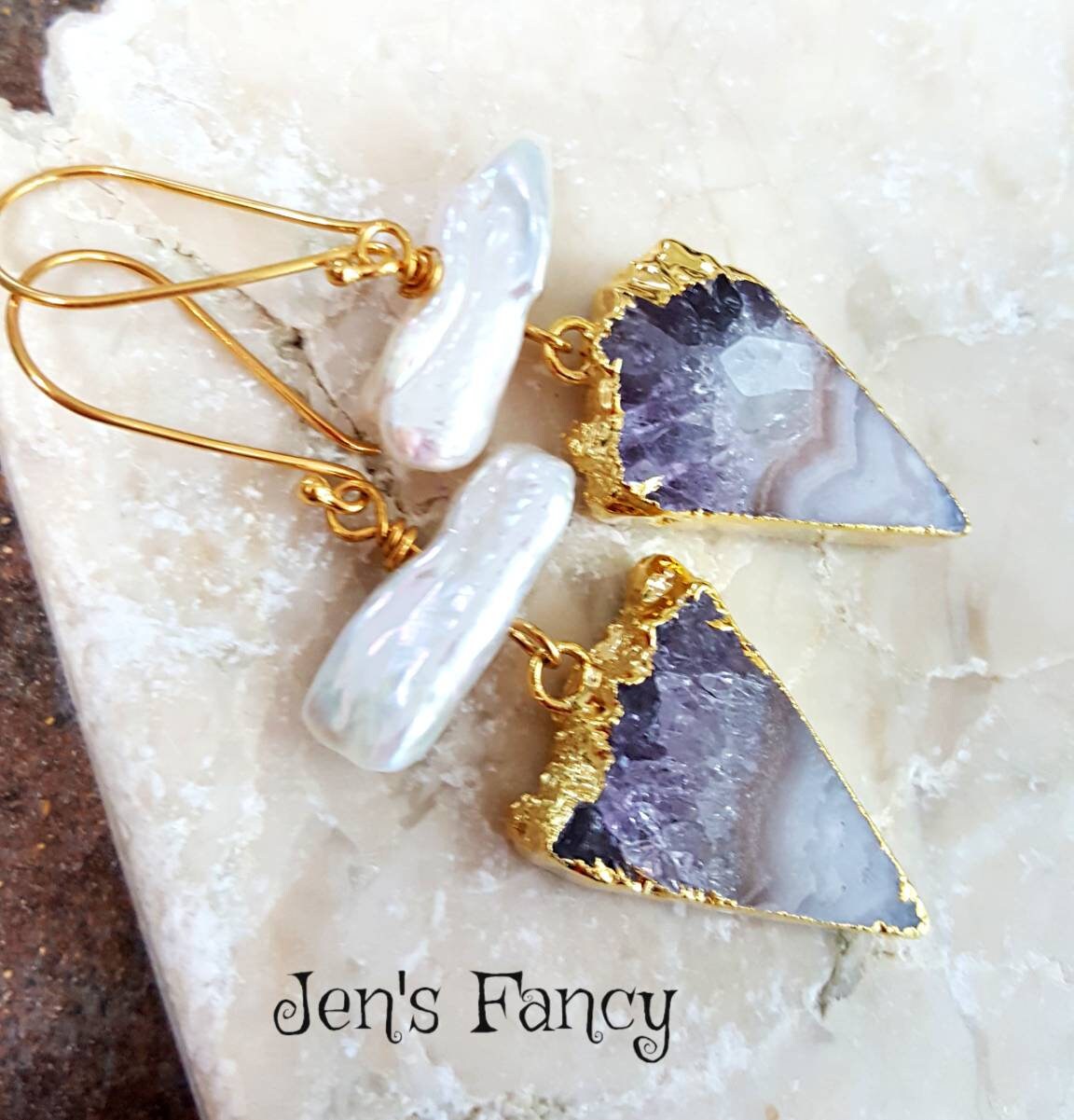 Amethyst Druzy Ohrringe Vermeil, Schmuck, Februar Birthstone Geschenk Für Sie, Natürlicher Edelstein Jen's Fancy Amethyst Druzy Ohrringe Vermeil, Schmuck, Februar Birthstone Geschenk Für Sie, Natürlicher Edelstein Jen's Fancy von JensFancy