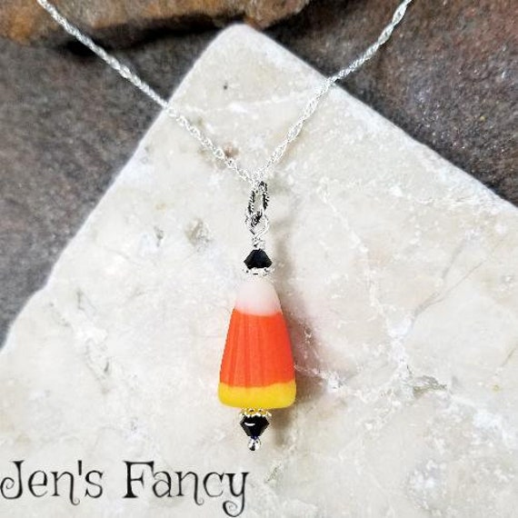 Candy Corn Halskette Sterling Silber, Herbst Halloween Schmuck, Lehrer Geschenk, Geschenk Für Sie, Jens Phantasie Candy Corn Halskette Sterling Silber, Herbst Halloween Schmuck, Lehrer Geschenk, Geschenk Für Sie, Jens Phantasie von JensFancy