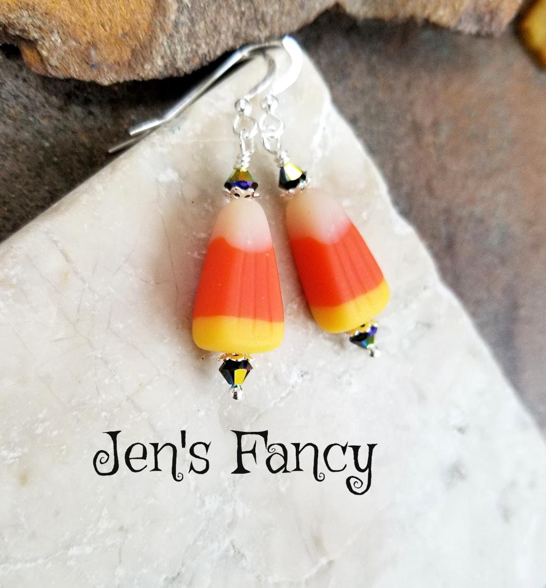 Halloween Candy Corn Ohrringe Sterling Silber, Schmuck Lehrer Geschenk, Geschenk Für Sie, Jens Ausgefallene, Herbst Halloween Candy Corn Ohrringe Sterling Silber, Schmuck Lehrer Geschenk, Geschenk Für Sie, Jens Ausgefallene, Herbst von JensFancy