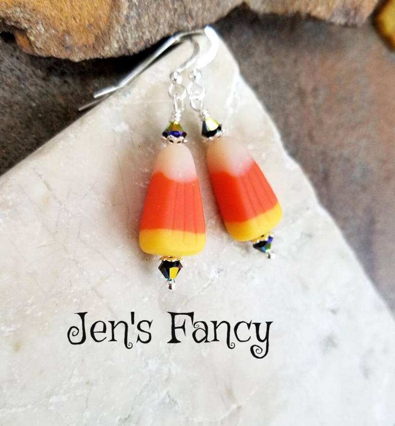 Halloween Candy Corn Ohrringe Sterling Silber, Schmuck Lehrer Geschenk, Geschenk Für Sie, Jens Ausgefallene, Herbst Halloween Candy Corn Ohrringe Sterling Silber, Schmuck Lehrer Geschenk, Geschenk Für Sie, Jens Ausgefallene, Herbst von JensFancy