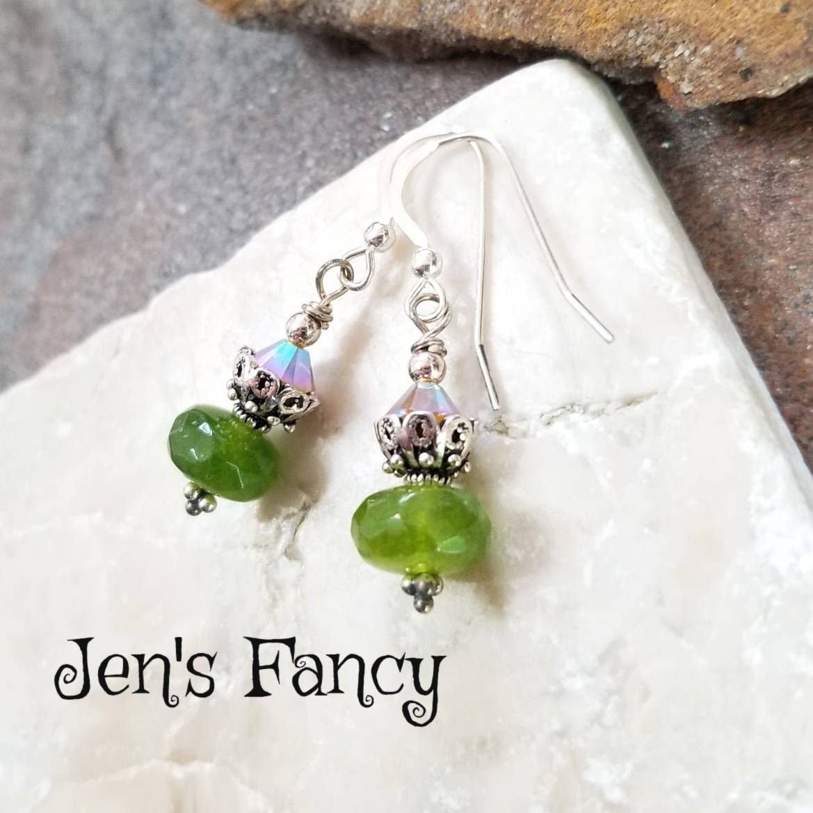 Peridot Edelstein Ohrringe Sterling Silber, August Geburtsstein Ohrringe, Natürliche Grün Schmuck, Geschenk Für Sie, Jen's Fancy Peridot Edelstein Ohrringe Sterling Silber, August Geburtsstein Ohrringe, Natürliche Grün Schmuck, Geschenk Für Sie, Jen's Fancy von JensFancy
