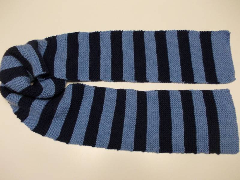 Amy Pond Inspirierter Blau Gestreifter Schal von JensNerdyKnitting