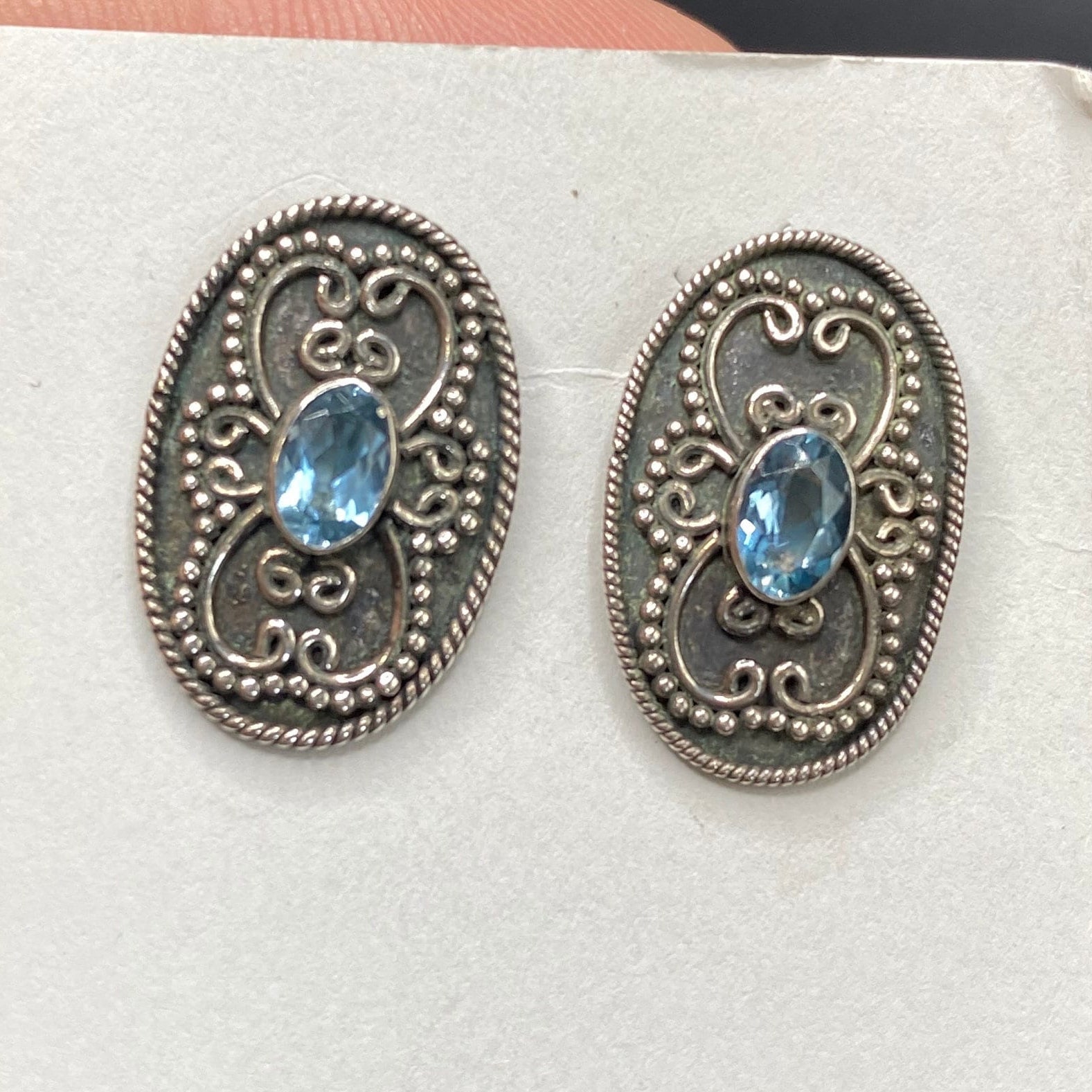 Blaue Topas Sterling Silber Ohrringe, Art Deco Style Ohrringe Blaue Topas Sterling Silber Ohrringe, Art Deco Style Ohrringe von JensSunshineDesigns