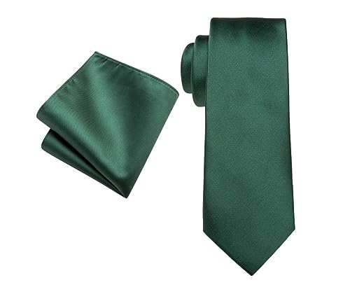 Jenson Samuel Herrenhemden, formelle Premium-Krawatte, Einstecktuch, 100 % Seide, gestreift, Paisleymuster, Hochzeit, Einstecktuch und Krawatten-Sets, smaragdgrün, Einheitsgröße von Jenson Samuel Shirts