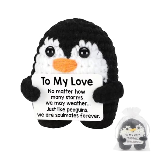 Handgehäkelter Pinguin - Romantisches Geschenk für Paare, Ehepartner & Verliebte|Ich Liebe Dich Geschenk mit süßer Botschaft|Perfekt zum Hochzeitstag, Jahrestag, Geburtstag als emotionale Überraschung Handgehäkelter Pinguin - Romantisches Geschenk für Paare, Ehepartner & Verliebte|Ich Liebe Dich Geschenk mit süßer Botschaft|Perfekt zum Hochzeitstag, Jahrestag, Geburtstag als emotionale Überraschung von Jentyata