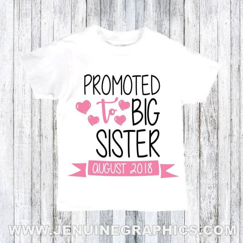 Baby Offenbaren Tshirt - Zukünftige Große Schwester Gefördert, Schwangerschaft Neue Spaß Weg, Um Schwangere Bekannt Zu Geben von JenuineGraphics