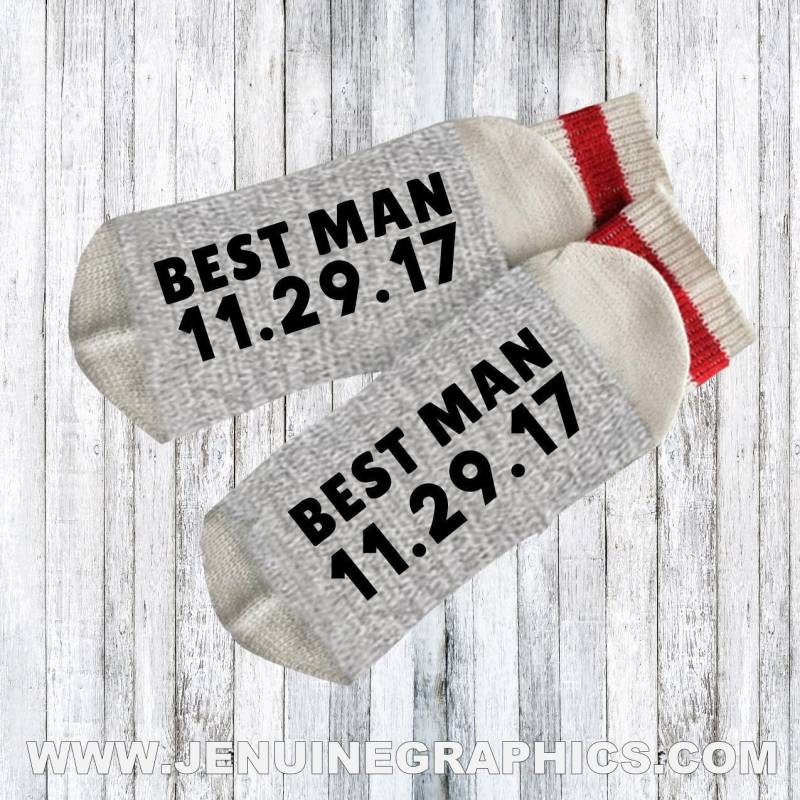 Beste Mann Socken - Neuheit Wörter Auf Hochzeitsfest-Geschenk Text Benutzerdefinierte Brautjungfern-Geschenk-Idee von JenuineGraphics