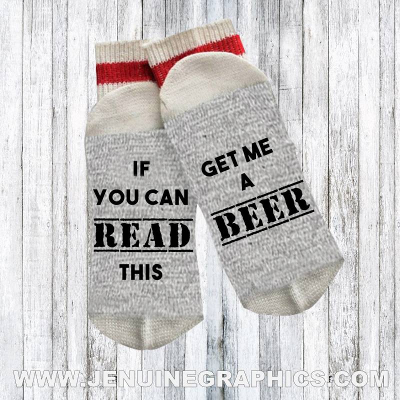 Lustige Socken - Neuheit Wörter Auf Geschenk Für Papa Lustige Geschenkidee Text Benutzerdefinierte Wenn Sie Lesen Können, Dass Diese von JenuineGraphics