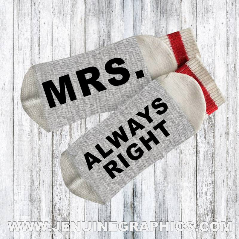 Lustige Socken - Neuheit Wörter Auf Lustige Geschenk-Idee Brautdusche Geschenk Idee Mr & Mrs-Socken Paar Geschenkidee von JenuineGraphics