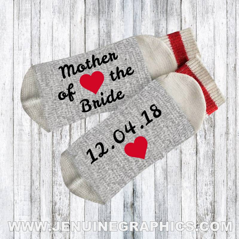 Mutter Der Braut Socken - Neuheit Wörter Auf Hochzeitsfest-Geschenk Text Benutzerdefinierte Brautjungfern-Geschenk-Idee von JenuineGraphics