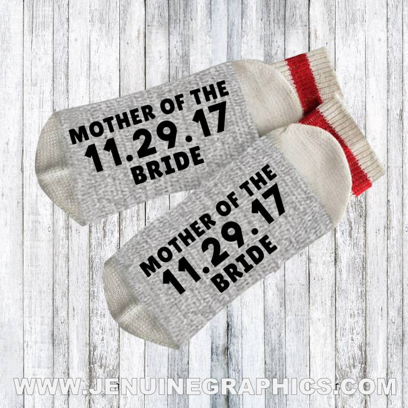 Mutter Der Braut Socken - Neuheit Wörter Auf Hochzeitsfest-Geschenk Text Benutzerdefinierte Brautjungfern-Geschenk-Idee von JenuineGraphics