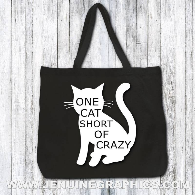 Tote Bag "Eine Katze Hinter Verrückt" Lustige Einkaufstasche Geschenk-Idee Personalisierte Sonderanfertigung Jenuine Grafiken von JenuineGraphics