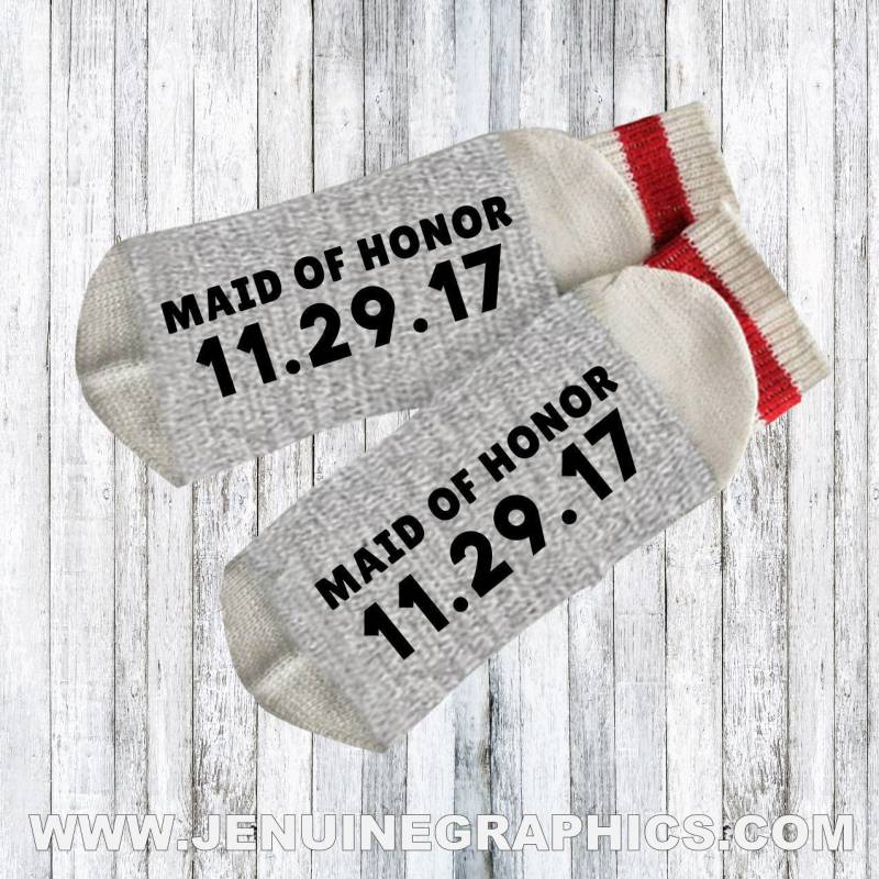 Trauzeugin Socken - Neuheit Wörter Auf Hochzeitsfest-Geschenk Text Benutzerdefinierte Brautjungfern-Geschenk-Idee von JenuineGraphics