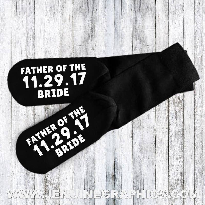 Vater Der Braut Socken - Neuheit Wörter Auf Hochzeitsfest-Geschenk Text Benutzerdefinierte Brautgeschenk von JenuineGraphics