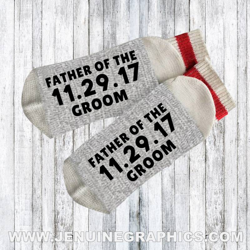 Vater Des Bräutigams Socken - Neuheit Wörter Auf Hochzeitsfest-Geschenk Text Benutzerdefinierte Brautjungfern-Geschenk-Idee von JenuineGraphics