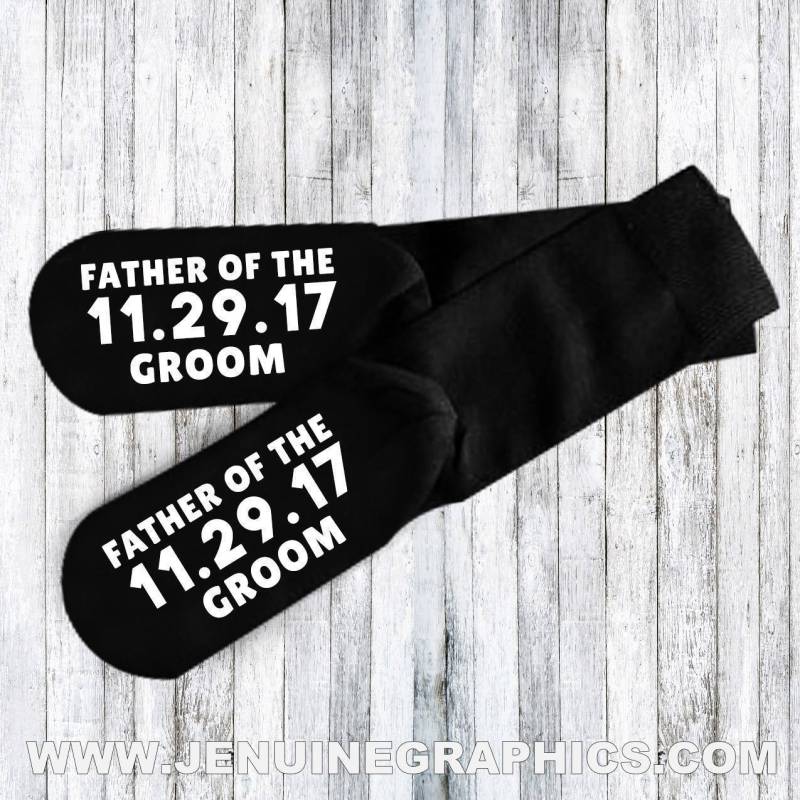 Vater Des Bräutigams Socken - Neuheit Wörter Auf Hochzeitsfest-Geschenk Text Benutzerdefinierte Trauzeugen Geschenk-Idee von JenuineGraphics