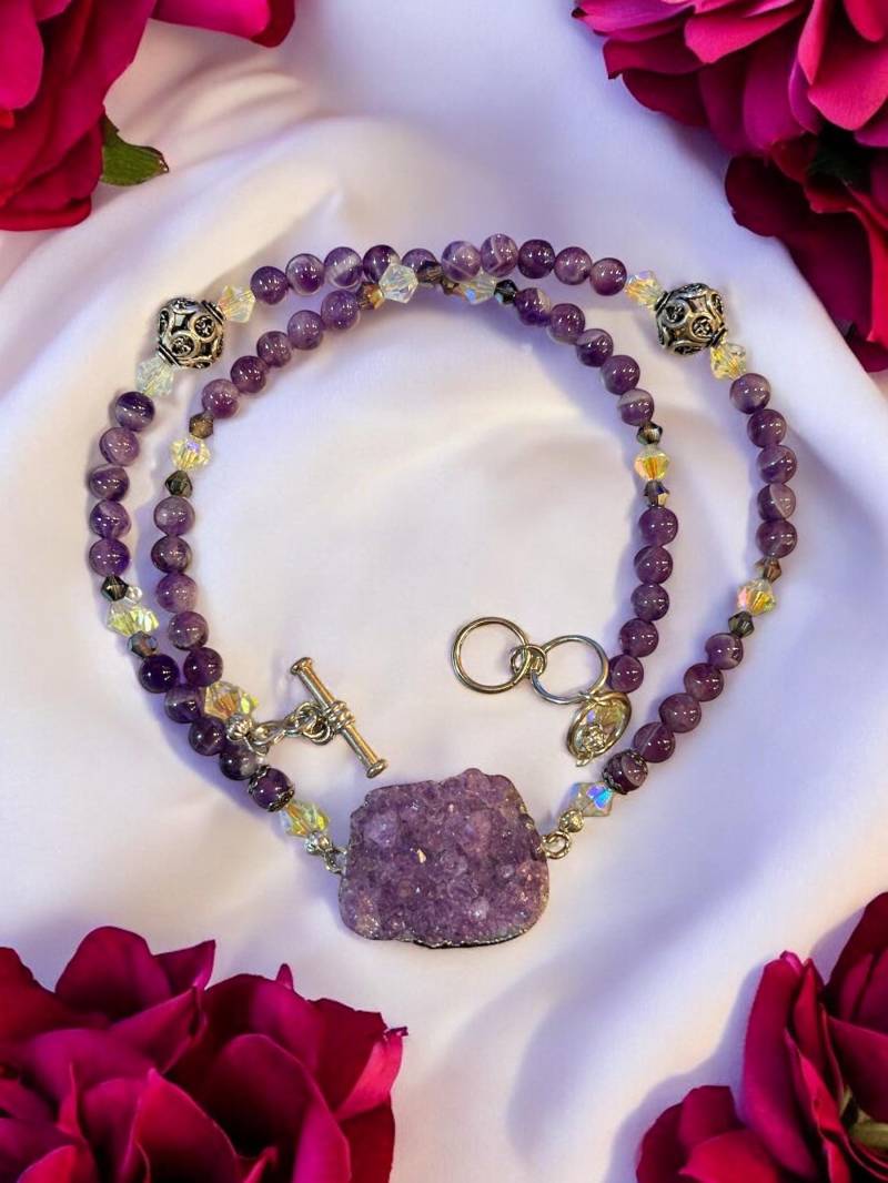 Amethyst Druzy Halskette Amethyst Druzy Halskette von JenzersGems