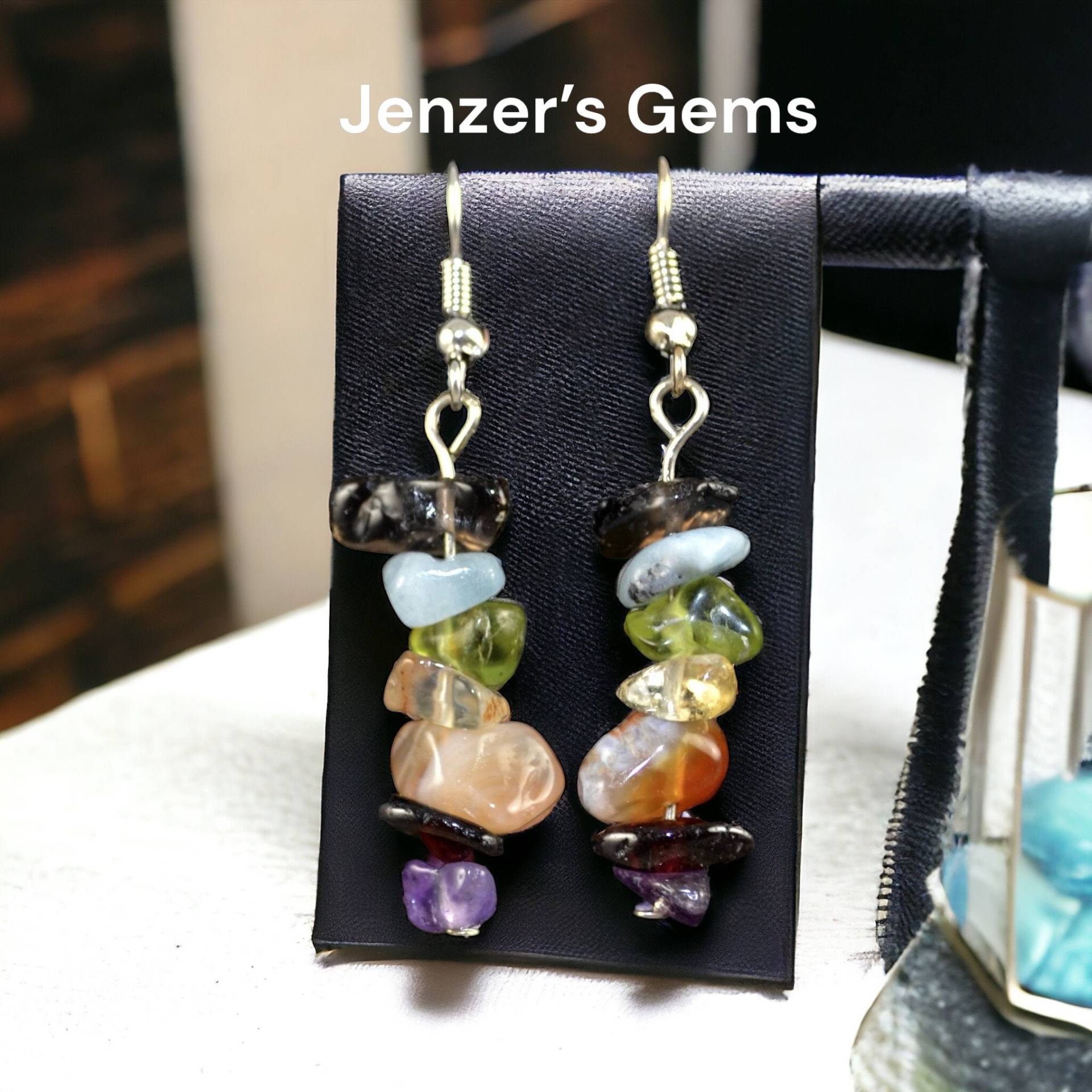 Chakra Chip Ohrringe, Baumeln Chakra Chip Ohrringe, Baumeln von JenzersGems