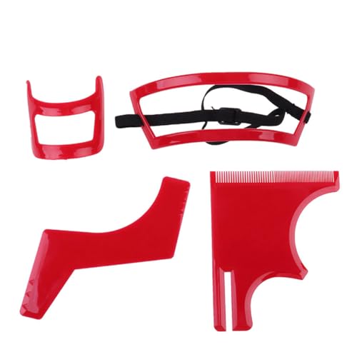 Bartforming -Werkzeug -Kit -Ausschnitt Rasiervorlage Guide Set für Männer Friseur rot, Bartformwerkzeug Kit Kit von Jeorywoet