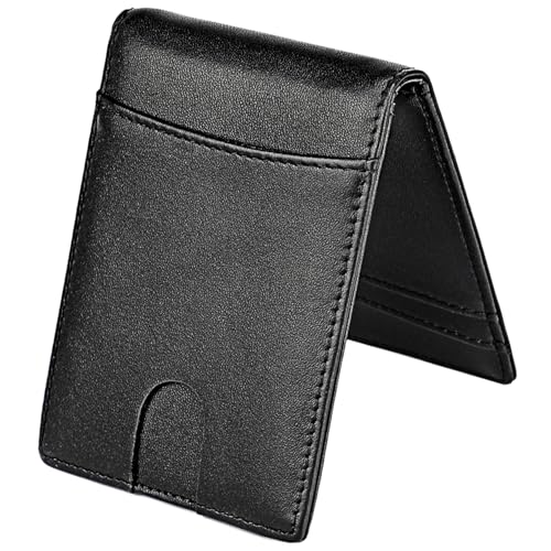 Jeorywoet Herrenbrieftasche, schlanker minimalistischer Vordertaschenkartenhalter mit ID-Fenster Spring Metall Money Clip Anti-Diebstahl-Brieftaschenkartenhalter von Jeorywoet