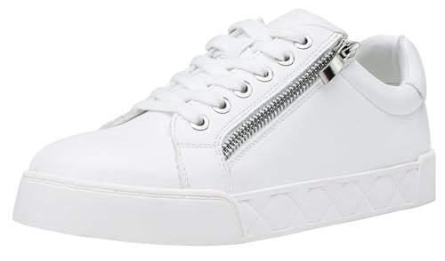 Jeossy 8017 Damen-Sneaker, flach, niedrig, modisch, mit Reißverschluss, E-flat Sneaker-8029-white, 42 EU von Jeossy