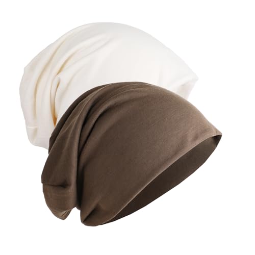 Jeqqinuz 2 Pack DüNne Mütze Damen Chemo Mütze Damen, SchlafmüTze SommermüTze Beanie KopftüCher für Krebspatienten, Baumwolle Slouchy Beanie Hüte Caps Muslimisches Kopftuch für Männer und Frauen Jeqqinuz 2 Pack DüNne Mütze Damen Chemo Mütze Damen, SchlafmüTze SommermüTze Beanie KopftüCher für Krebspatienten, Baumwolle Slouchy Beanie Hüte Caps Muslimisches Kopftuch für Männer und Frauen von Jeqqinuz