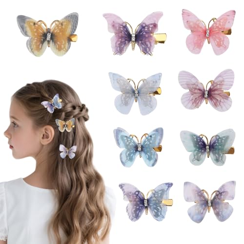 Schmetterlings-Haarspangen für Mädchen, Haar-Accessoires, bestickt, niedlich, bunt, kleiner Schmetterling mit flachem Schnappverschluss, für Halloween, Cosplay, Teenager, Damen, dunkle Farben, 18 Schmetterlings-Haarspangen für Mädchen, Haar-Accessoires, bestickt, niedlich, bunt, kleiner Schmetterling mit flachem Schnappverschluss, für Halloween, Cosplay, Teenager, Damen, dunkle Farben, 18 von Jeqqinuz