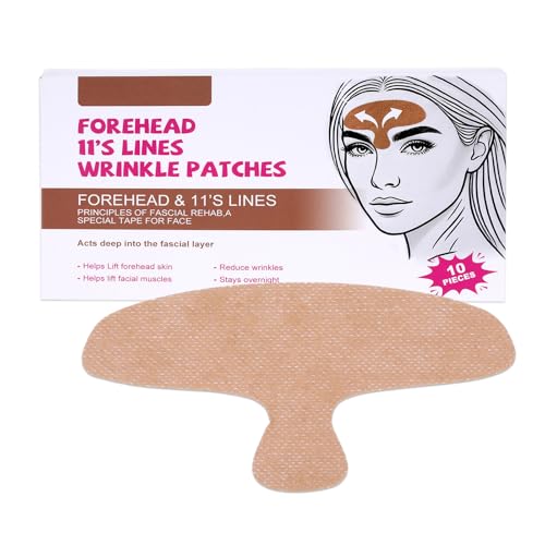 Zornesfalte Pflaster Face Lifting Tape Overnight Maske Gesicht, Falten Pflaster Gesicht Facial Patches für Stirn 10's, Stirn Pads Gegen Falten Wrinkle Patches Anti-Falten-Patch für Stirn von Jeqqinuz