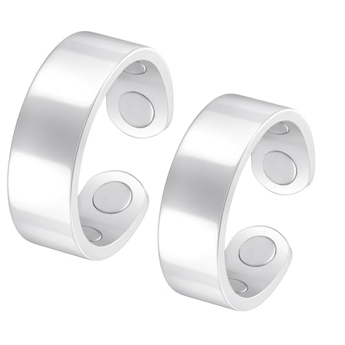 Jeracol Kupfer Magnetringe für Frauen Männer 4PCS Ultrastarke Magnete 99,99% reines Kupfer Einstellbare Größe mit Geschenkbox von Jeracol