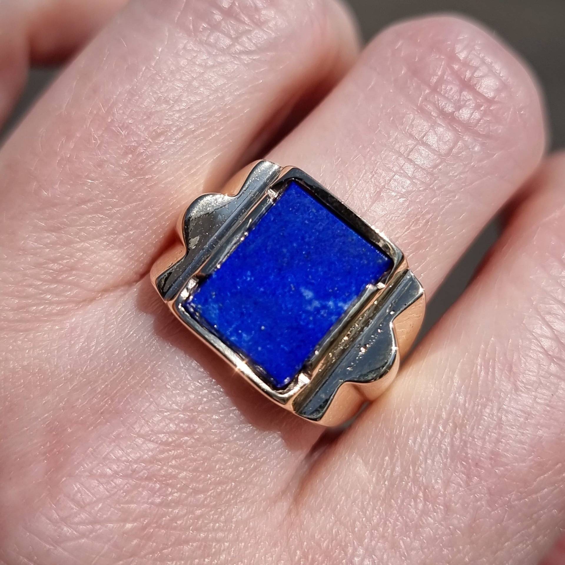 Vintage Lapis Lazuli Siegelring Aus 9 Karat Gold von JeremySilverthorne