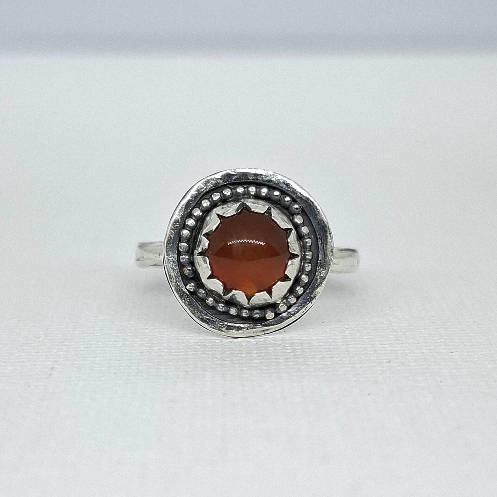Handgemachter Sterlingsilberring Mit Karneol | Größe 55/O Eu von JerenJewelry