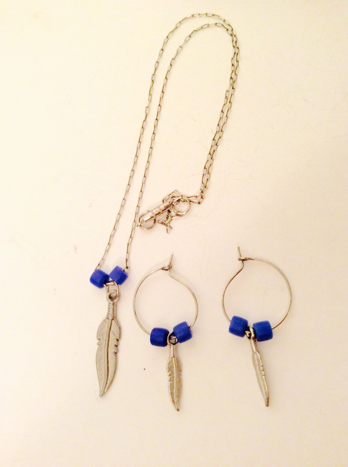 Feder Schmuck-Set, Charm Kette, Ohrringe, Ooak Southwest Geschenk, Ein Perfektes Geschenk Für Alle Gelegenheiten von JeriAielloartstore